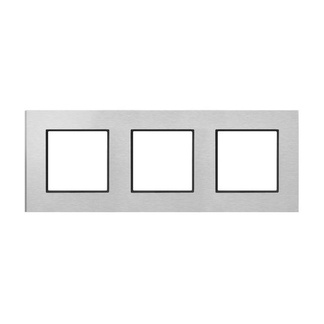 ARIA Ramka potrójna - kolor szczotkowane aluminium