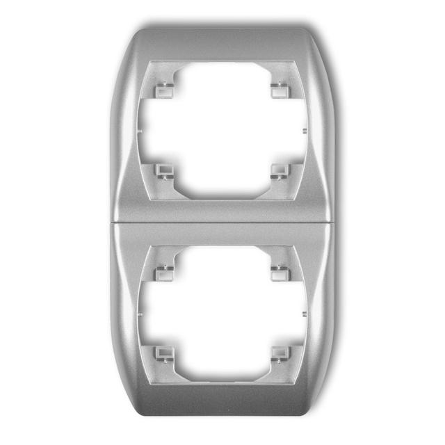 TREND Ramka pionowa podwójna srebrny metalik