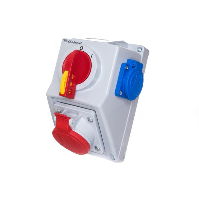 C16-18.1N Zestaw instalacyjny Włącz-wyłącz 0-I Gniazdo 3P+N+Z, 1 x 2P+Z