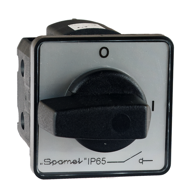 Łącznik Krzywkowy 10A, Rozłącznik 0-1 (3 - biegunowy) z torem sygnal, mocowanie do pulpitu czoło sza