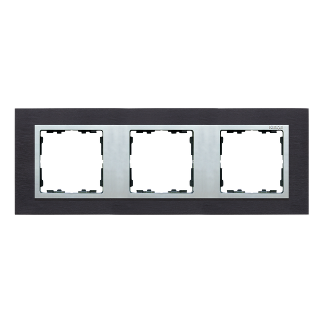 Simon 82 Nature Ramka 3-krotna Nature-metal Inox czarny / pierścień aluminium 82937-38 KONTAKT
