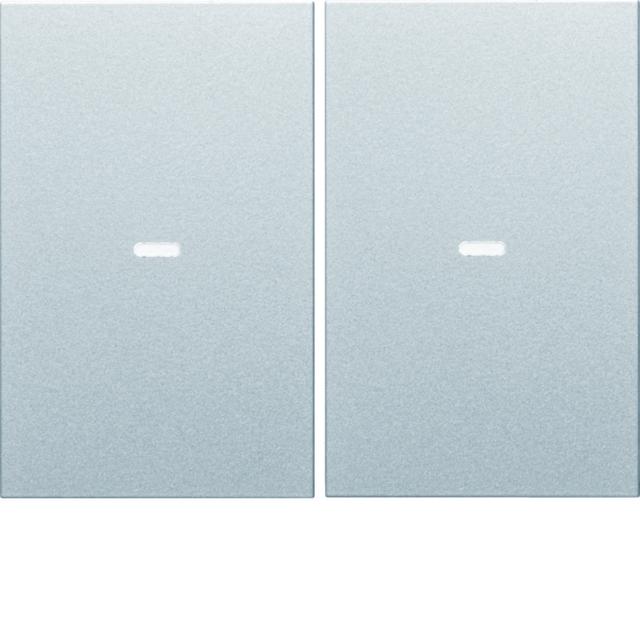 BERKER KNX e/s K.x Klawisze z soczewką do modułu przycisku podwójnego aluminium mat lakierowana. 80960371 HAGER
