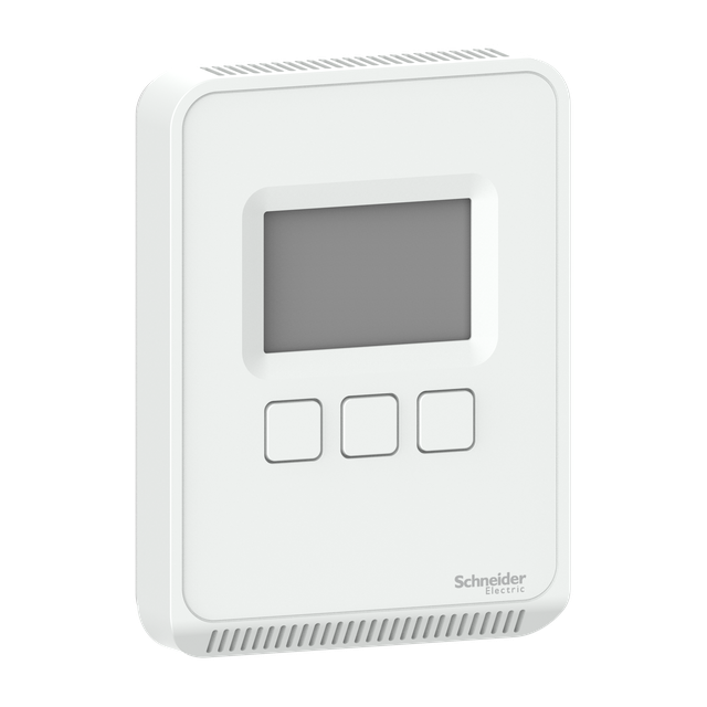 SLA zadajnik z czujnikiem temp+CO2/VOC wyświetlacz LCD i przyciski 0-10V/4-20mA biały mat. SLASLCVX Schneider