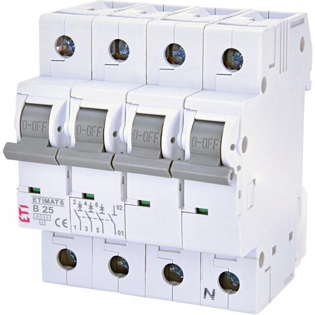 Wyłącznik nadprądowy MAT 6 3P+N B4A 002116511 ETI