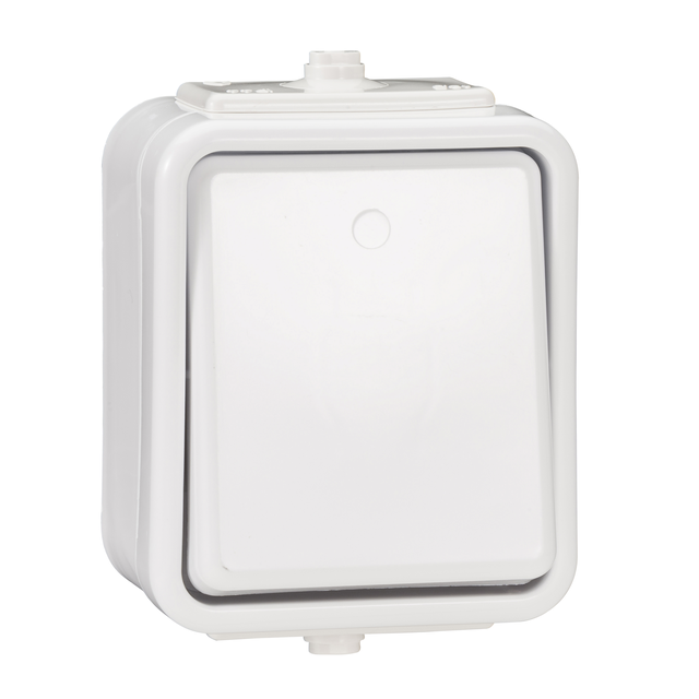 Cedar, łącznik 1-biegunowy, IP44, biały