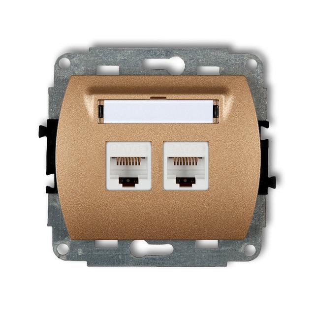 TREND Mechanizm gniazda komputerowego podwójnego 2xRJ45, kat. 5e, 8-stykowy złoty metalik