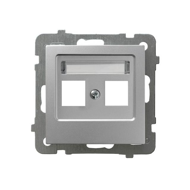 AS Obudowa gniazda podwójnego typu Keystone prosta - kolor srebro