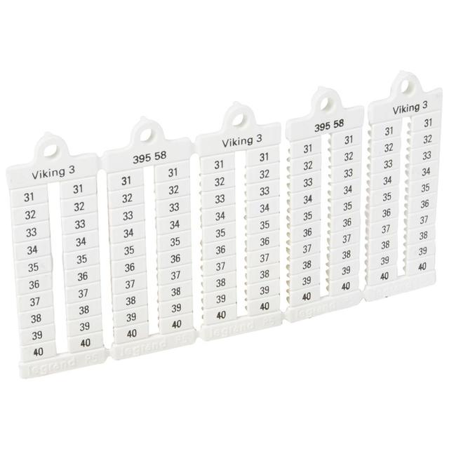 Płytki Oznaczników Viking3 Szerokość 5Mm /31-40/ Pionowe /1000Szt./ 039558 LEGRAND
