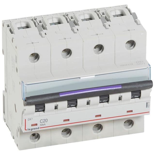 Wyłącznik Nadprądowy S324 C20 4P 20A 50Ka DX3 410175 LEGRAND