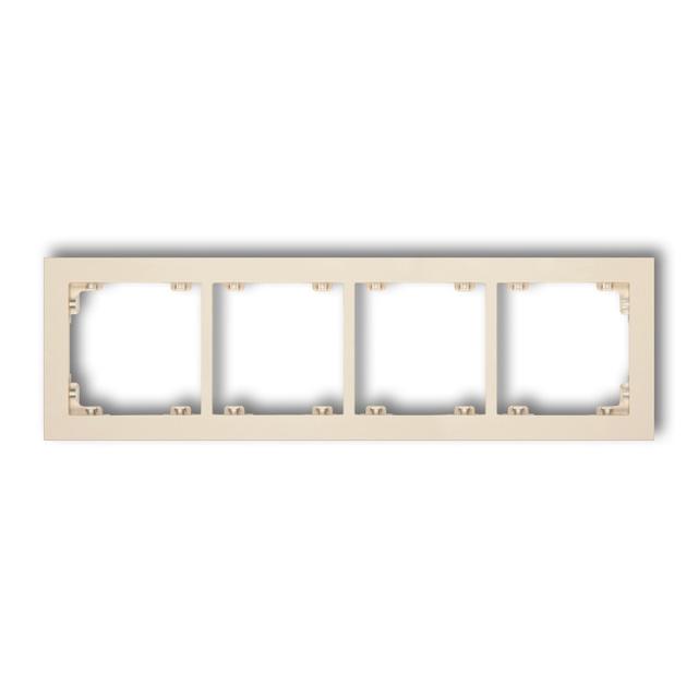 DECO Ramka uniwersalna poczwórna z tworzywa beżowa