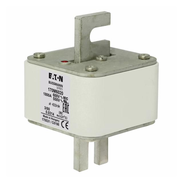 1800A 600V 3/80 aR INDICATOR FUSE Wkładka szybka 1800A AC 600V DIN 3 76x76x109 mm aR DIN 170M6020 EA