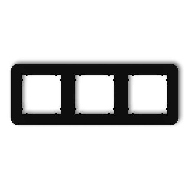 MINI Ramka uniwersalna potrójna zaokrąglona z tworzywa czarny mat