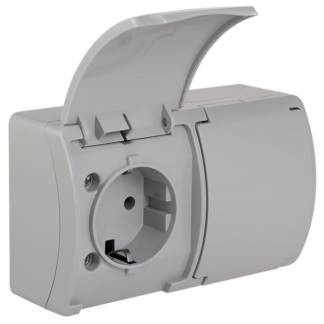 VG-Koala Gn. podw. 2x2P+Z-CHUKO n/t IP44 popiel Z-lapk.popiel VG 182-03 61.398 OPATÓWEK