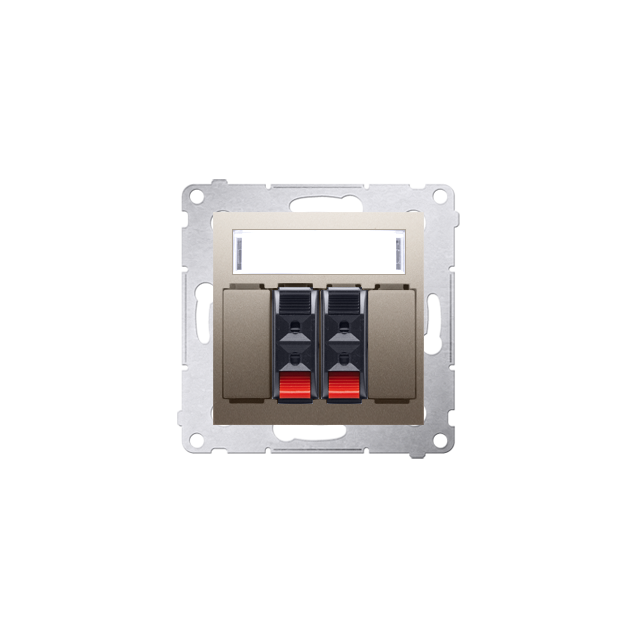 Simon 54 Gniazdo głośnikowe 2-krotne Przekrój przewodów dla wejścia i wyjścia 25 mm2 złoty mat