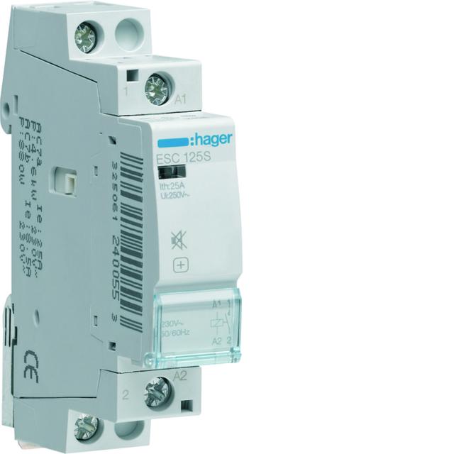 Stycznik modułowy cichy 230V AC 1Z 25A AC-7A B ESC125S HAGER