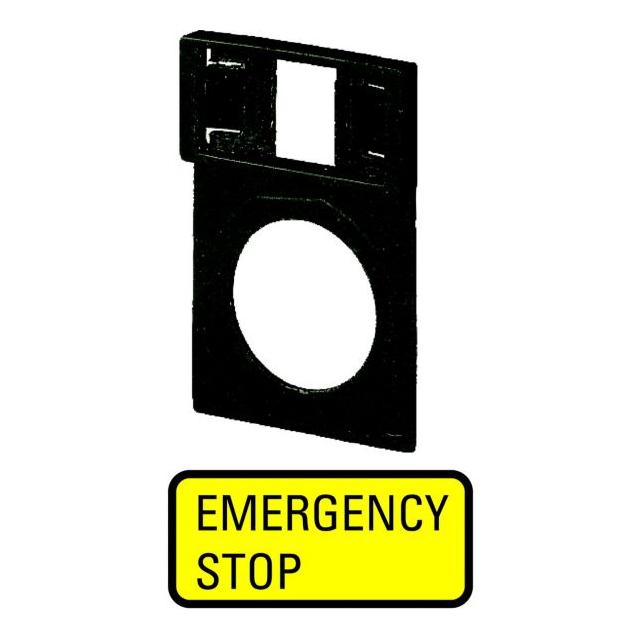 Q25TGE-299 RAMKA Z TABLICZKĄ OPISOWĄ: EMERGENCY STOP