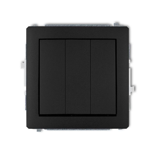 DECO Mechanizm łącznika potrójnego czarny mat