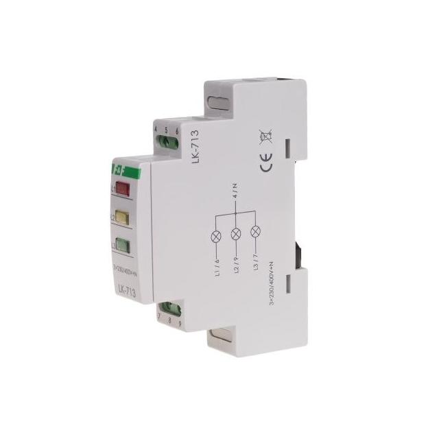 LAMPKA KONTROLNA ZASILANIA, 3XLED CZERWONA, UN=3X400+N, 1 MODUŁ