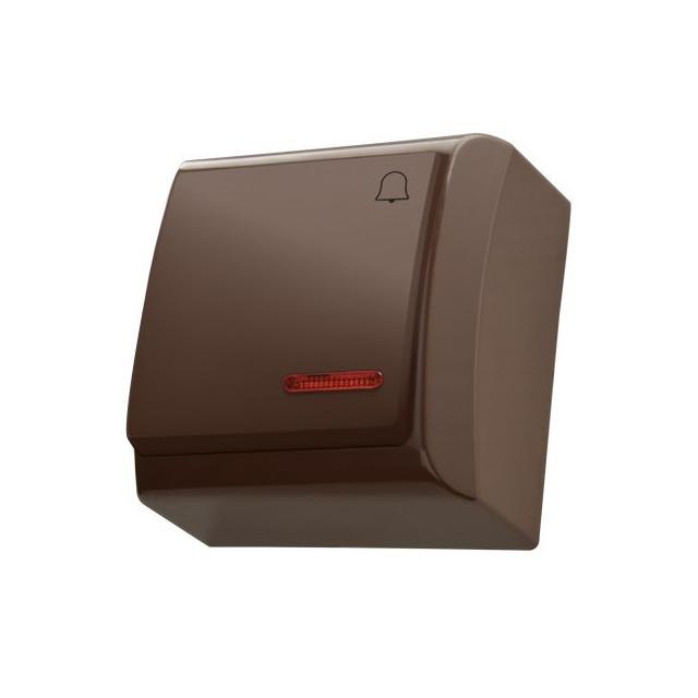 BIS Łącznik zwierny  dzwonek  z podświetleniem pomarańczowym - kolor brązowy