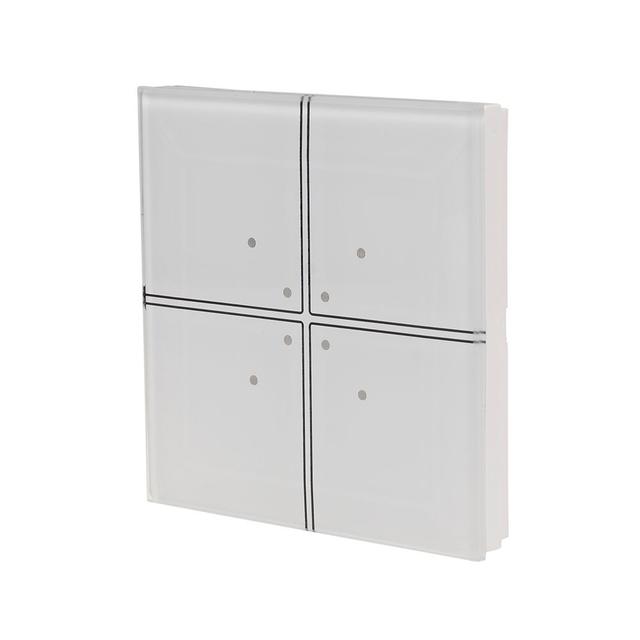 Szklany przycisk dotykowy do automatyki domowej dowolnego producenta 24V biały GS4-DC-W F&F
