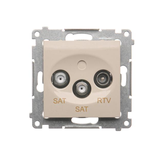 Simon 54 Gniazdo antenowe satelitarne podwójne SAT-SAT-RTV kremowy DASK2.01/41 KONTAKT