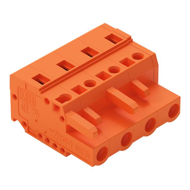 MCS-MIDI Classic gniazdo 4-bieg. pomarańczowe raster 7,62 mm /50szt./ WAGO