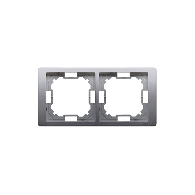 Simon Basic Neos Ramka 2-krotna NEOS – uniwersalna poziom i pion stal inox BMRC2/21 KONTAKT