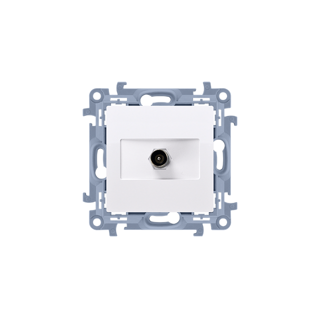 Simon 10 Gniazdo antenowe pojedyncze końcowe Do instalacji indywidualnych biały