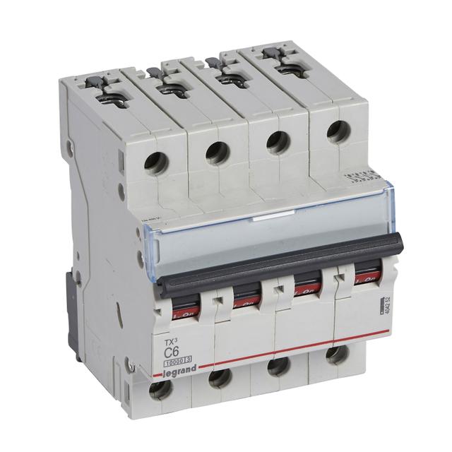 Wyłącznik Nadprądowy S 314 4P C6A 10000A TX3 404252 LEGRAND
