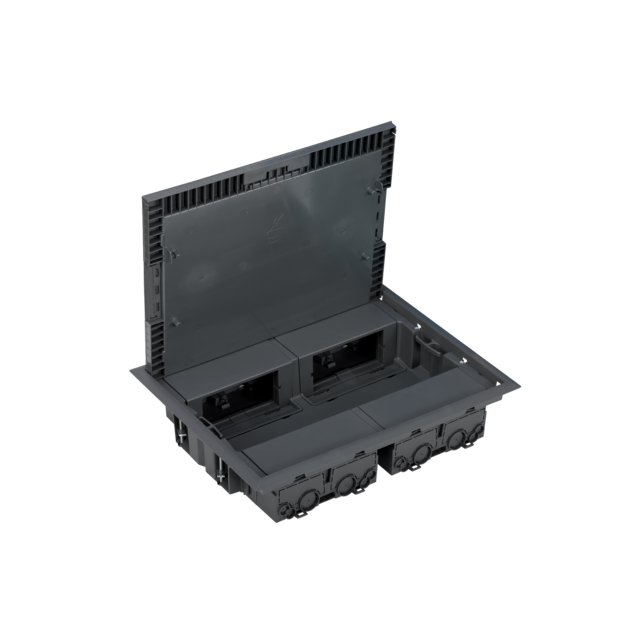 Simon Connect Puszka podłogowa 8x K45+4x K45/2 montaż modułów kątowy szary