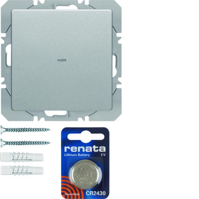 BERKER Q.x KNX RF quicklink przycisk radiowy pojedynczy płaski Berker.Net aluminium 85655224 HAGER