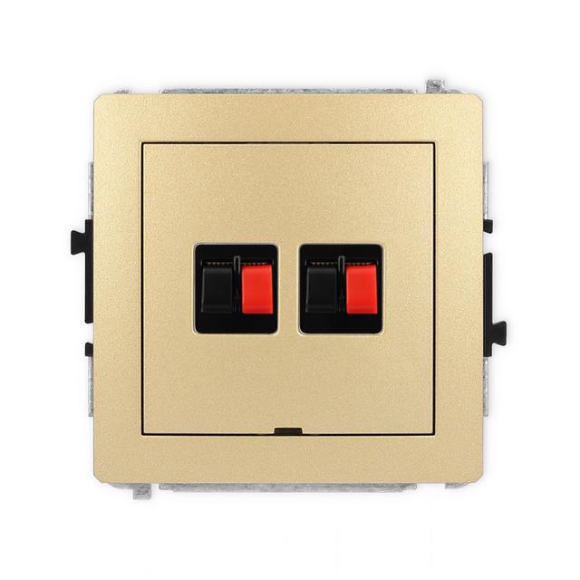 DECO Mechanizm gniazda głośnikowego podwójnego, bez pola opisowego złoty