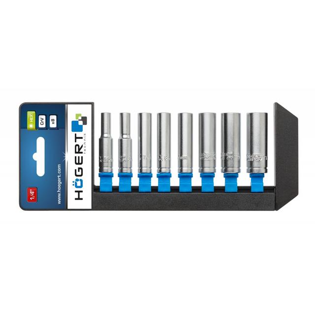 Zestaw nasadek długich 1/4", 8 szt.