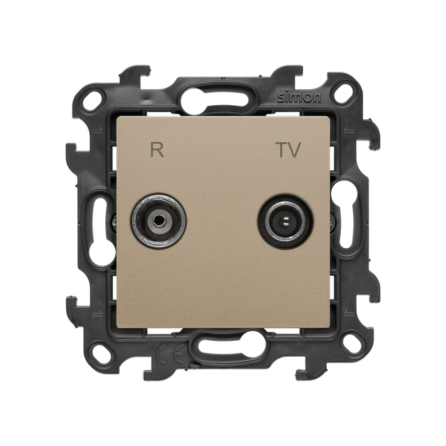 Simon 24 Gniazdo antenowe R-TV końcowe separowane szampański mat NAK.01/34