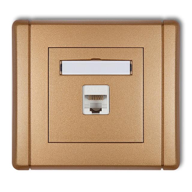 FLEXI Gniazdo komputerowe pojedyncze 1xRJ45, kat. 6, ekranowane, 8-stykowe złoty metalik 8FGK-5 KARLIK