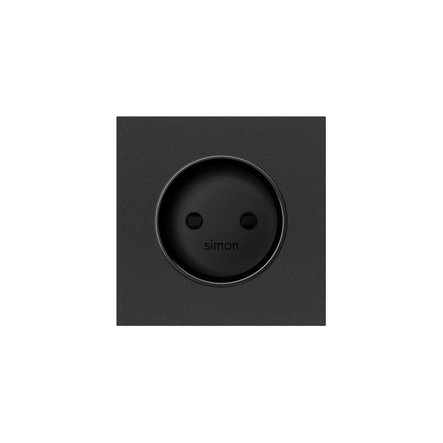 Simon 100 Pokrywa do gniazda bez uziemienia czarny mat