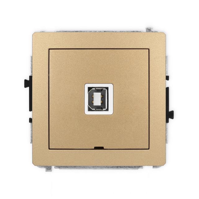 DECO Mechanizm gniazda pojedynczego USB A-B 2.0, bez pola opisowego złoty metalik