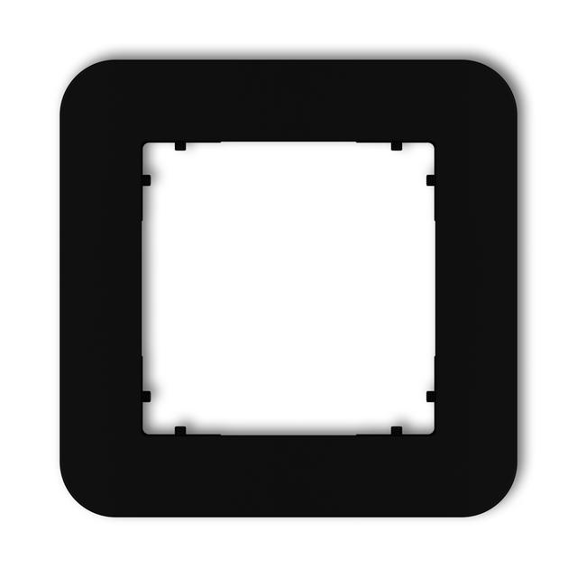 MINI Ramka uniwersalna pojedyncza zaokrąglona z tworzywa czarny mat