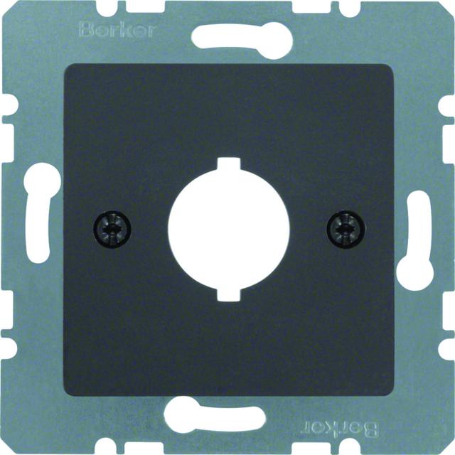 BERKER B.Kwadrat/K.1 Płytka czołowa fi 18,8mm gniazda wyrównania potencjału pojedyncza antracyt 1431