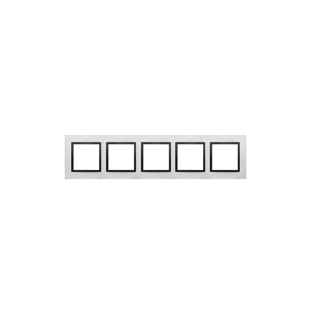Simon 54 NATURE WMDZ-0150xS-082 Ramka 5-krotna Nature-Metal, INOX NERO, IP20/IP44. (IP44-należy zast DRN5/82 KONTAKT