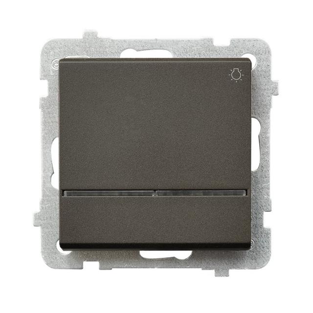 SONATA Łącznik zwierny  światło  z podświetleniem niebieskim - kolor czekoladowy metalik