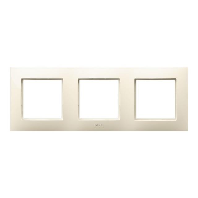 ARIA Ramka potrójna do łączników IP-44 - kolor ecru