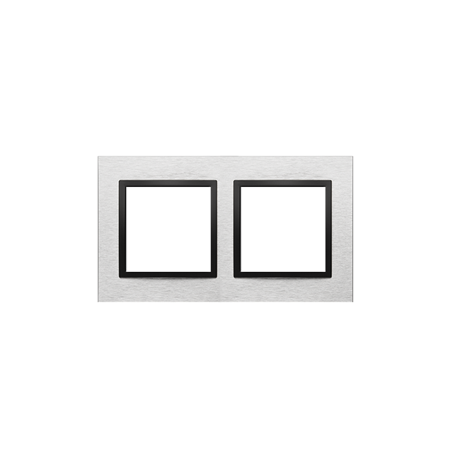 Simon 54 NATURE WMDZ-0120xS-082 Ramka 2-krotna Nature-Metal, INOX NERO, IP20/IP44. (IP44-należy zast DRN2/82 KONTAKT