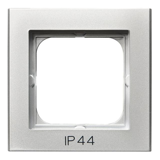 SONATA Ramka pojedyncza do łączników IP-44 - kolor srebro mat