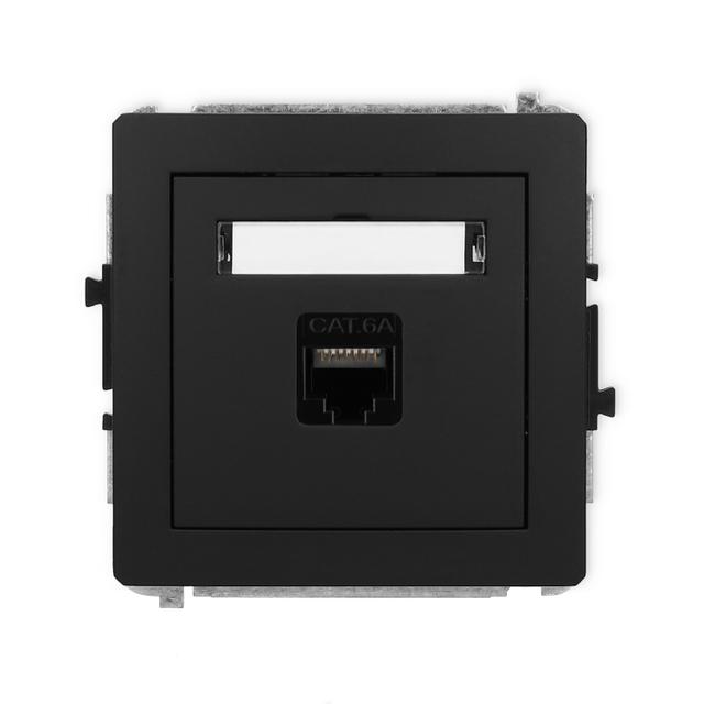 DECO Gniazdo pojedyncze komputerowe 1xRJ45, kat. 6A, 8-stykowy czarny mat 12DGK-7 KARLIK