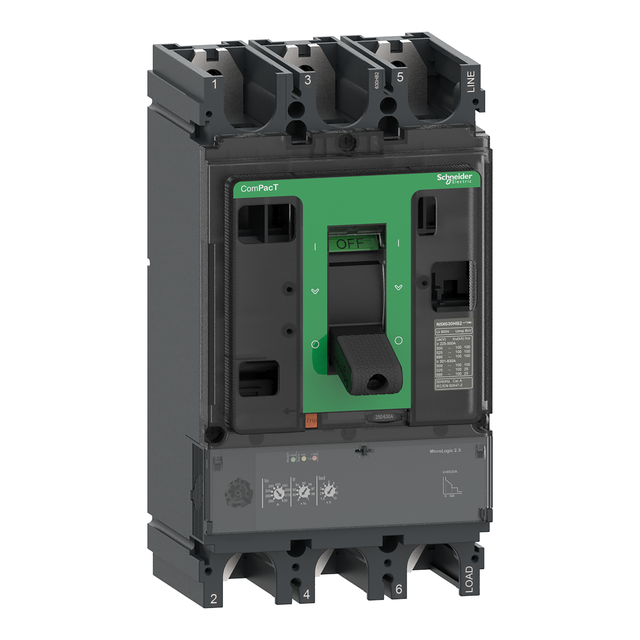 Wyłącznik, ComPacT NSX, NSX630F, Mic2.3, 630A, 3P, 36kA