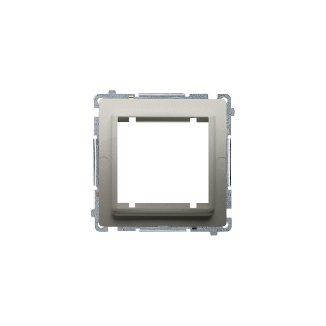 Simon Basic Adapter (przejściówka) na osprzęt standardu 45 × 45 mm. Montaż do puszki na łapki i wkręty satynowy BMA45M/29 KONTAKT