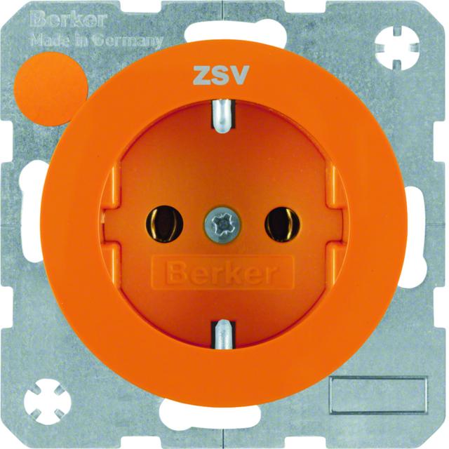 BERKER R.1/R.3 Gniazdo SCHUKO z nadrukiem pomarańczowy 47432007 HAGER