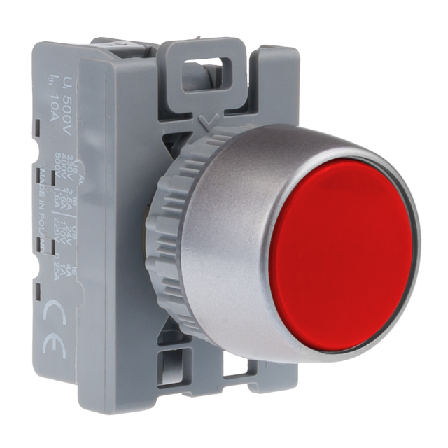 PRZYCISK KRYTY CZERWONY 1 ROZ PIERŚCIEŃ CZARNY