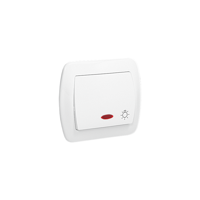 Simon Akord Przycisk światło z podświetleniem na 12V 10A 24V z. śrub. biały